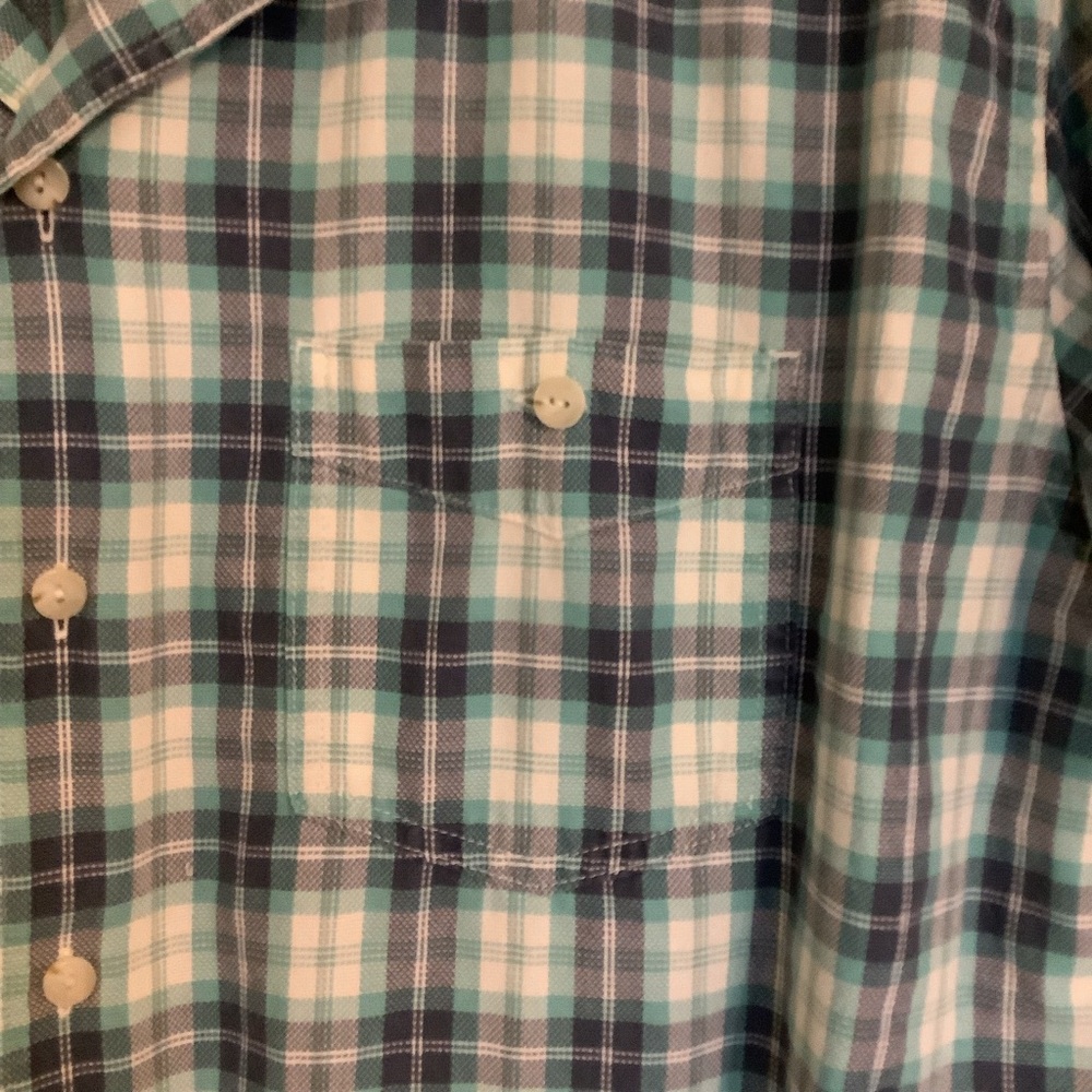 L.L. Bean Men's Blue and White Plaid Shirt - Picture 3 of 4